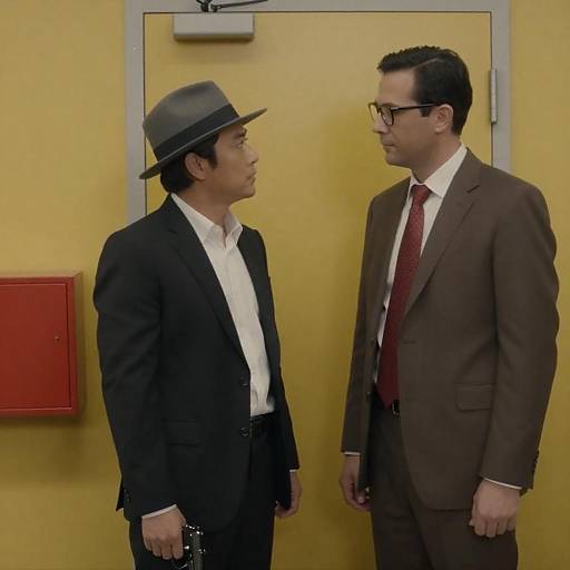 Dramatic Encounter: Men Before a Door