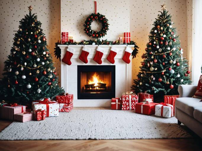 Charming Christmas Room Wallpaper Design