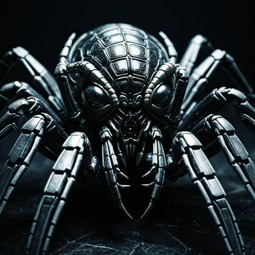 Cybernetic Mechanical Spider Close-Up