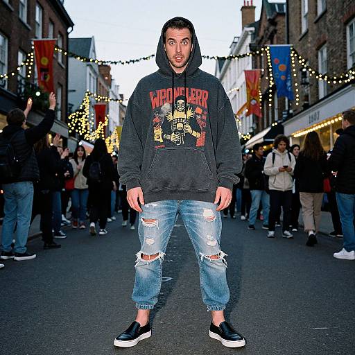 Urban Style Man in Festive Streets