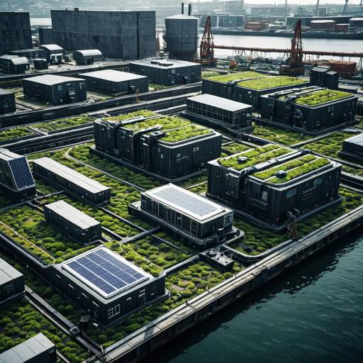Futuristic Industrial Port with Green Roofs