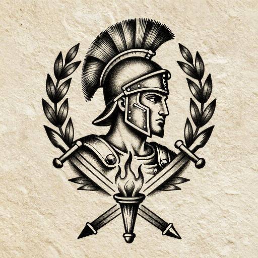 Vintage Tattoo Style Roman Centurion
