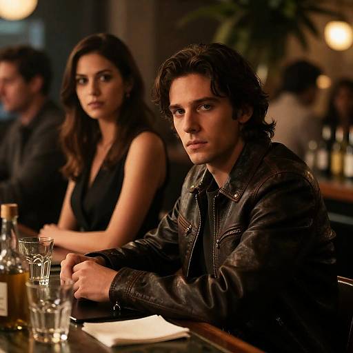 Intense Bar Scene with Engaging Characters