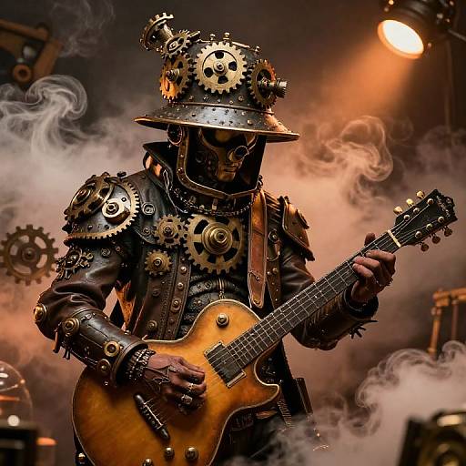 Steampunk Buckethead Guitar Scene