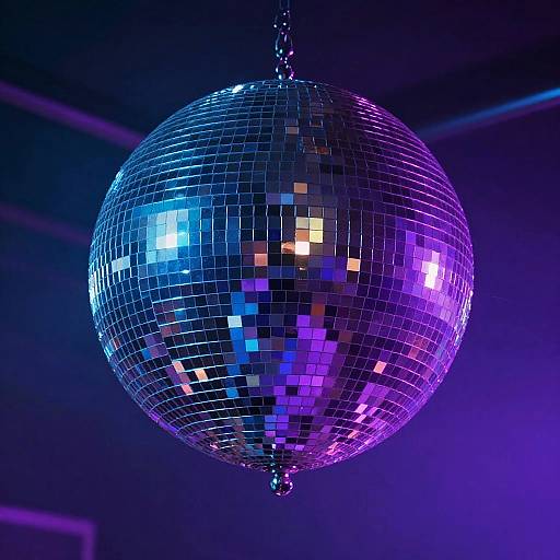 Retro Disco Ball with Neon Lights