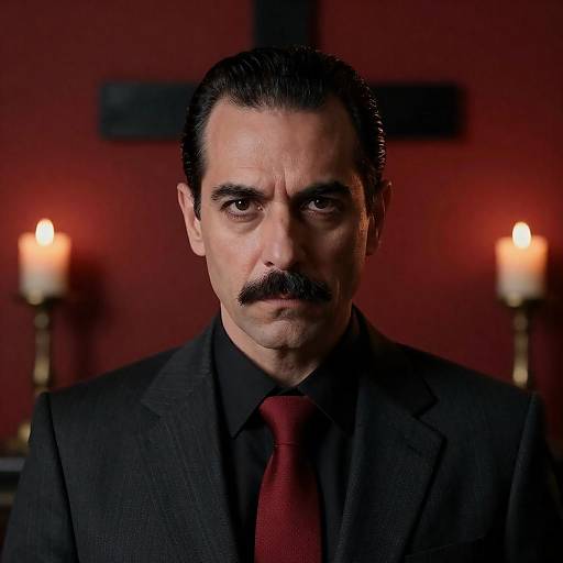 Intense Middle-Aged Man in Suit