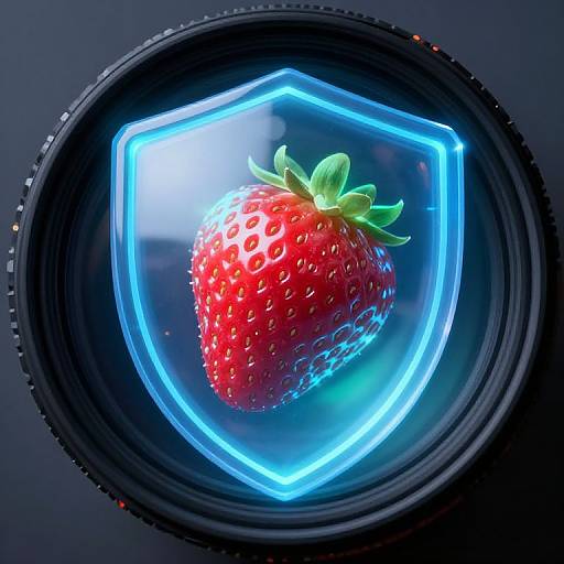 Cybersecurity Shield Over Strawberry Shortcake