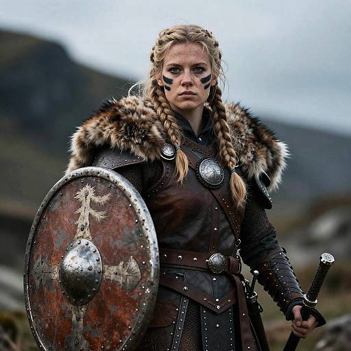 Fierce Viking Shieldmaiden Portrait