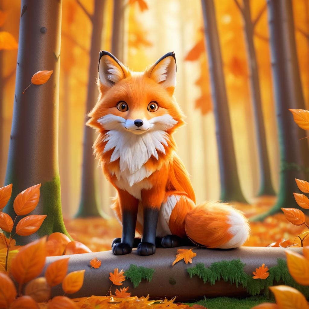 Charming Fox and Wise Owl in Autumn