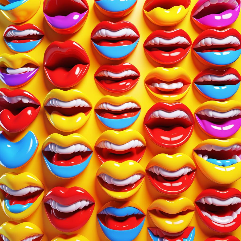 Vibrant Pop Art Mouths with Tongues