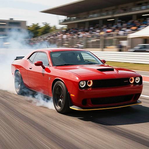 Red Dodge Demon Muscle Car Burnout