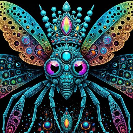 Surreal Bioluminescent Insectoid Crown Jewel