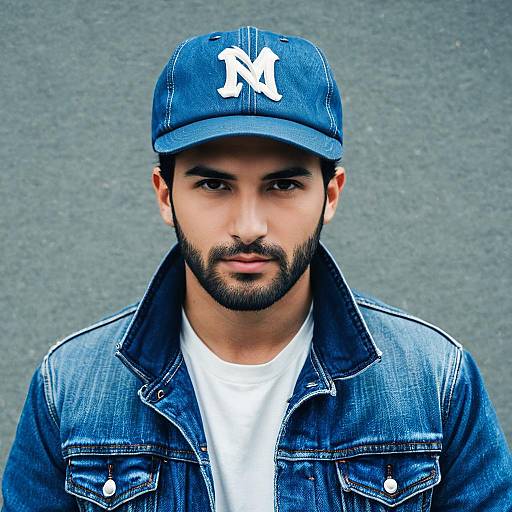 Realistic Denim Outfit Portrait of a Man