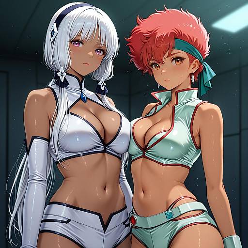 Illustration of Kei (dirty pair), dirty pair in the style of Yamamori kinako