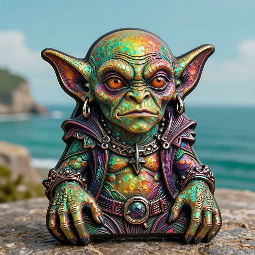 Detailed Goblin Line Art Trinket