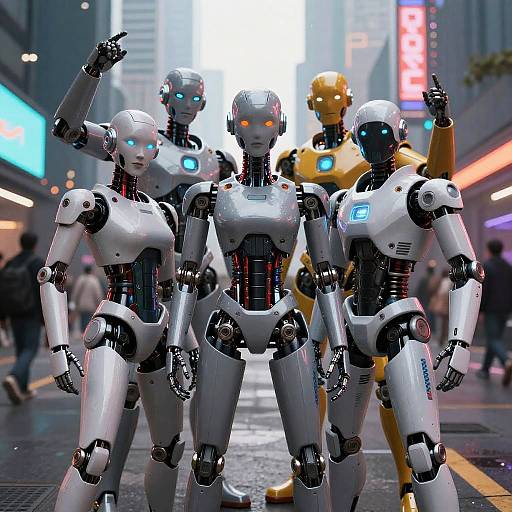 Cyberpunk Robotic Companions Strike Poses