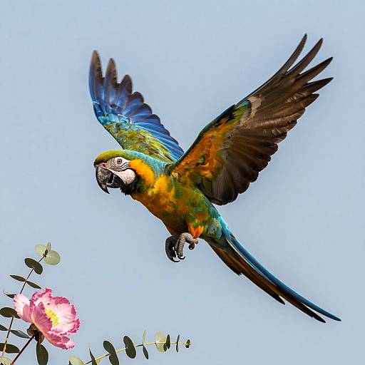 Colorful Flying Parrot in Nature