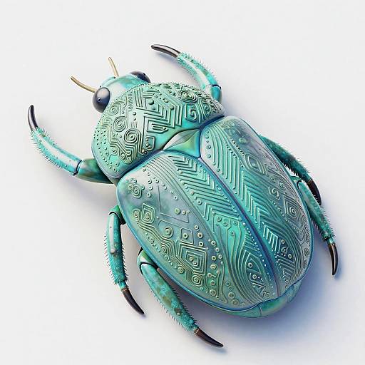 3D Render of Art Deco Beetle Shell