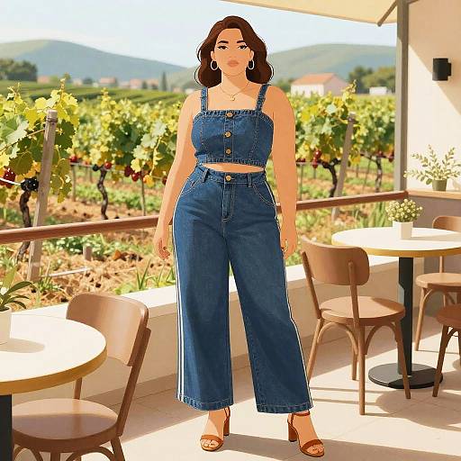 Sporty Chic Plus-Size Woman in Vineyard