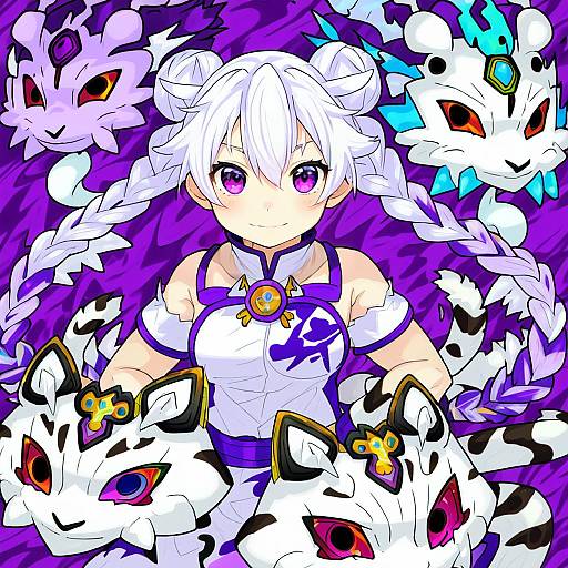 Illustration of Haku (p&d), puzzle & dragons in the style of Tonarikeru