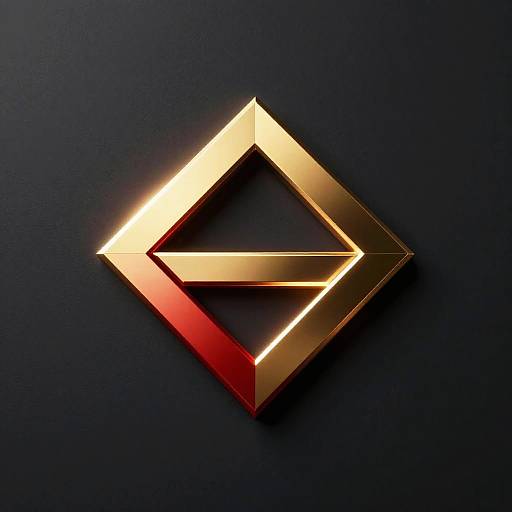Red Gold Metallic Luxury Logo