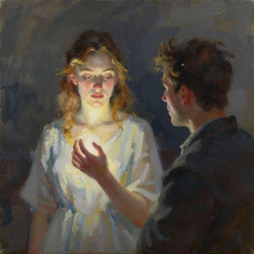 Light Emitting Woman Oil Painting