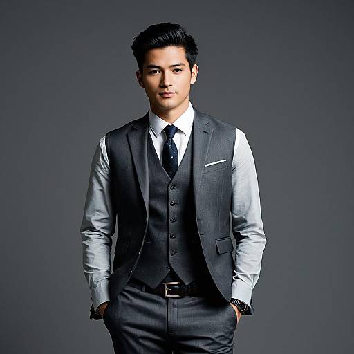 Young Man in Modern Formal Suit