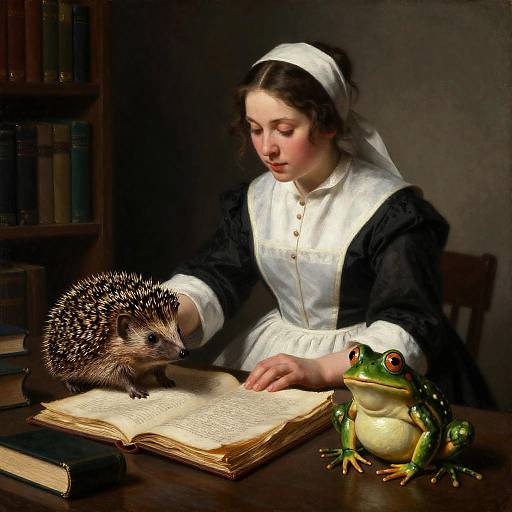 Hedgehog Librarian in 17th Century Art