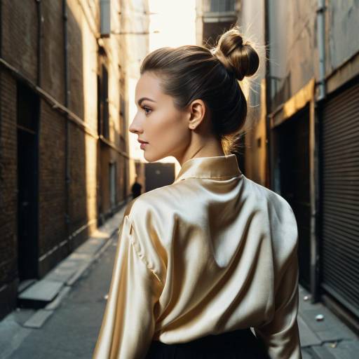 Fashion Model with Half-Up Bun in Urban Alley Fashion Model with Half-Up Bun in Urban Alley