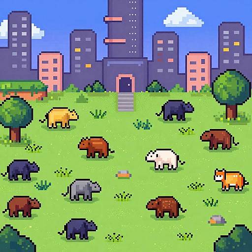 Pixel Art Post-Apocalyptic Cityscape