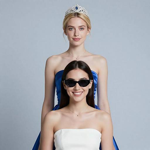 Elegant Portrait of Two Stylish Women