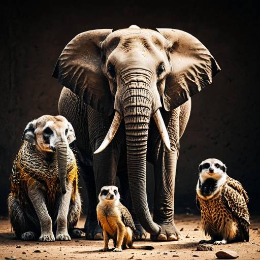 Hyper-Realistic African Elephant, Weaver Bird, and Meerkats Hyper-Realistic African Elephant, Weaver Bird, and Meerkats