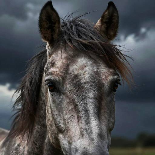 Expressive Horse Eyes in Storm