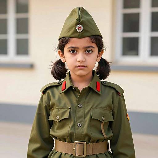 Photorealistic Young Girl Soldier Costume