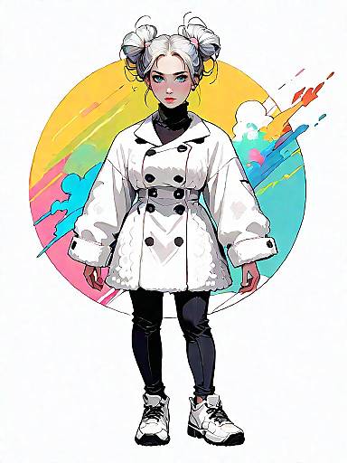 Stylish Woman in Oversized Wool Coat