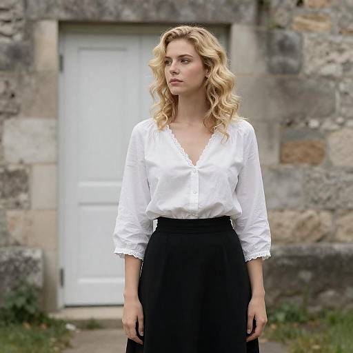 Blonde Woman in Elegant Outdoor Portrait