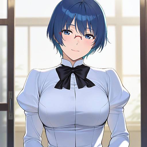 Illustration of Hakamichi shizune, katawa shoujo in the style of Duoyuanjun