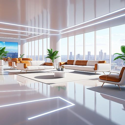 Futuristic Networking Lounge in 8K Futuristic Networking Lounge in 8K