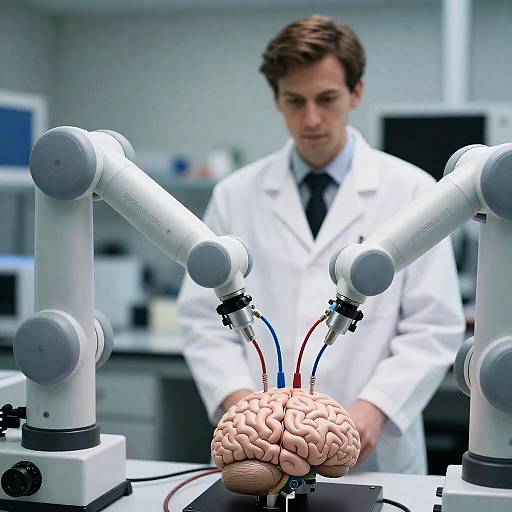 Focused Scientist in Advanced Lab Setting