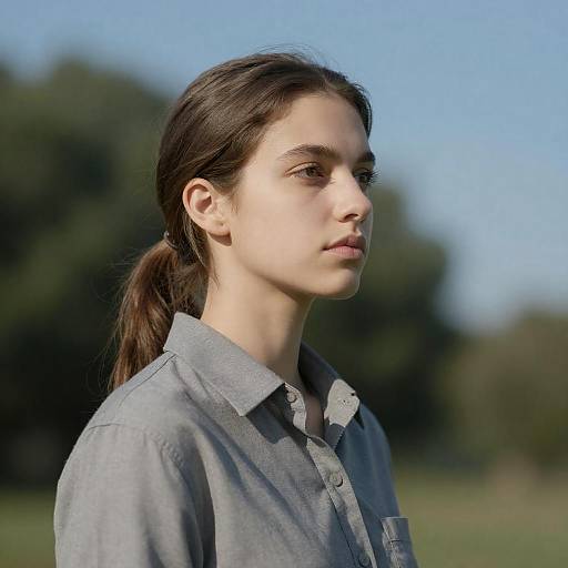 Portrait of a Young Woman in Nature