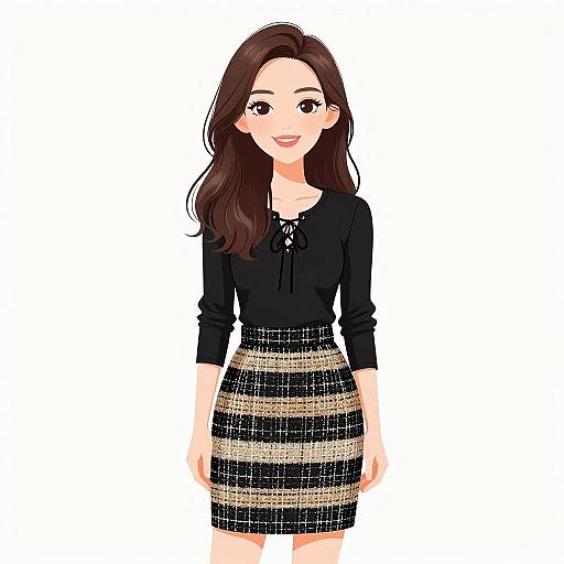 Smiling Woman in Chic Outfit