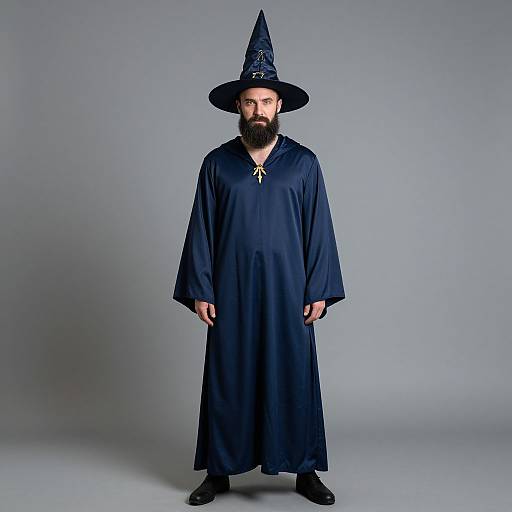 Male Witch Costume with Blue Robe