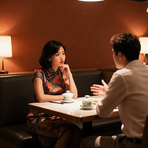 Intimate Restaurant Scene with Elegance