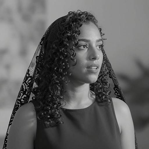 Elegant Woman in Lace Veil Photography