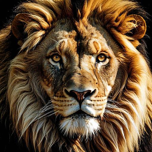 Regal Lion Portrait with Golden Mane