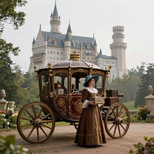 Medieval Elegance with Enchanted Carriage