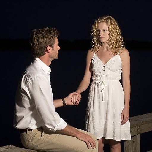 Romantic Nighttime Dock Photograph