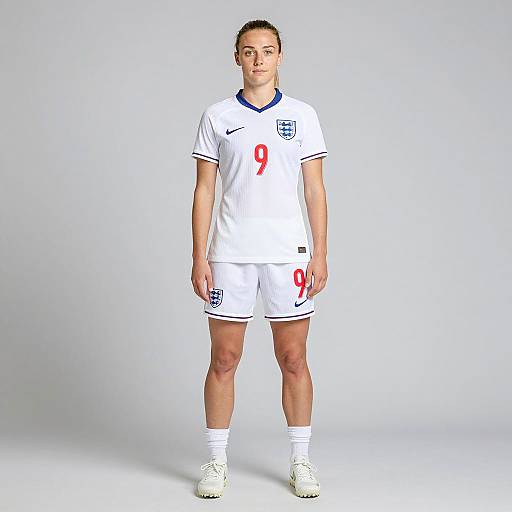 Portrait of Woman in England Football Jersey