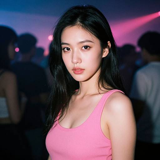 Cyberpunk Seductive Woman at Rave