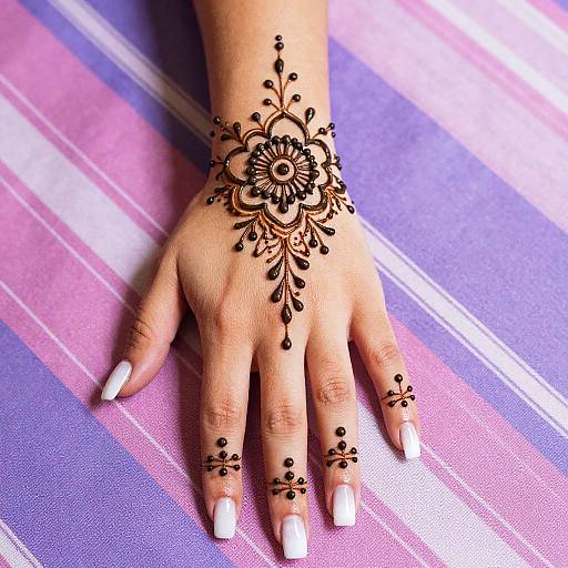 Intricate Henna Design on Light-Hand